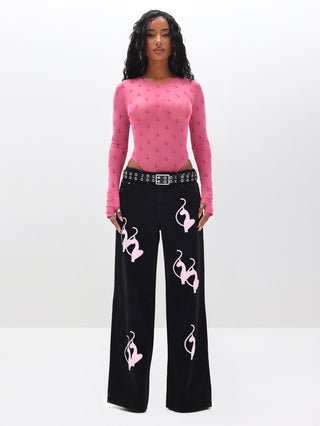 Mesh Long Sleeve Bodysuit