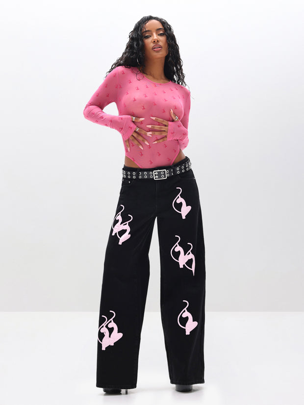 Baggy Fit Jeans with Applique