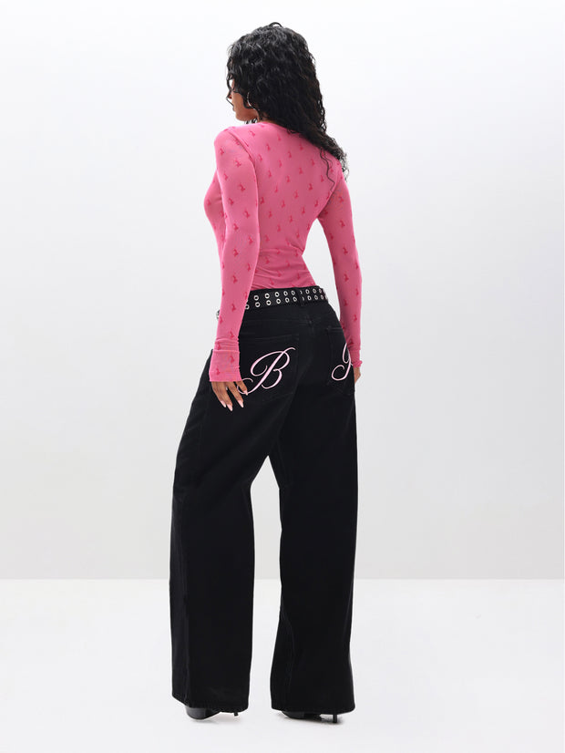 Mesh Long Sleeve Bodysuit