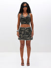 Twill Halterneck Top in Camo