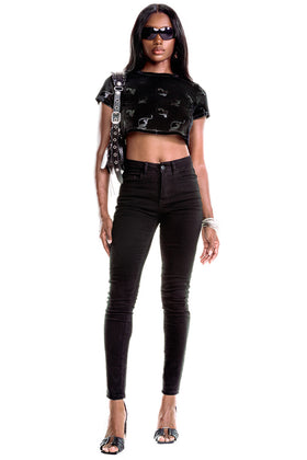 Aubrey Velour Crop Top