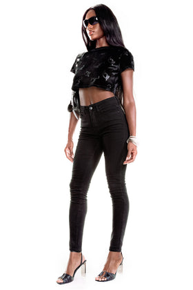 Aubrey Velour Crop Top