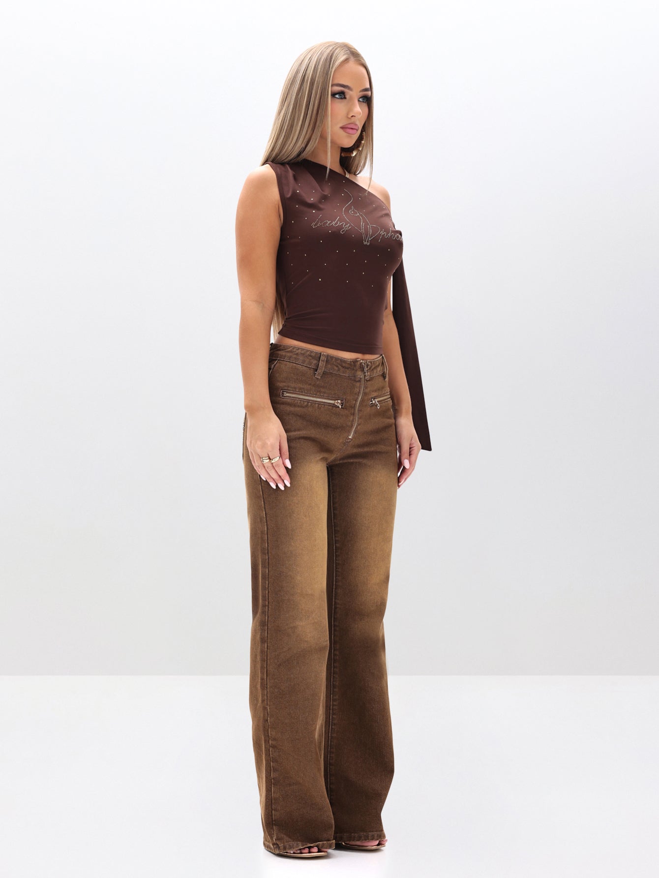 Tie Detail One Shoulder Top