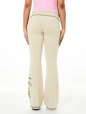 Pull On Flare Legging with Contrast Stitching and Logo