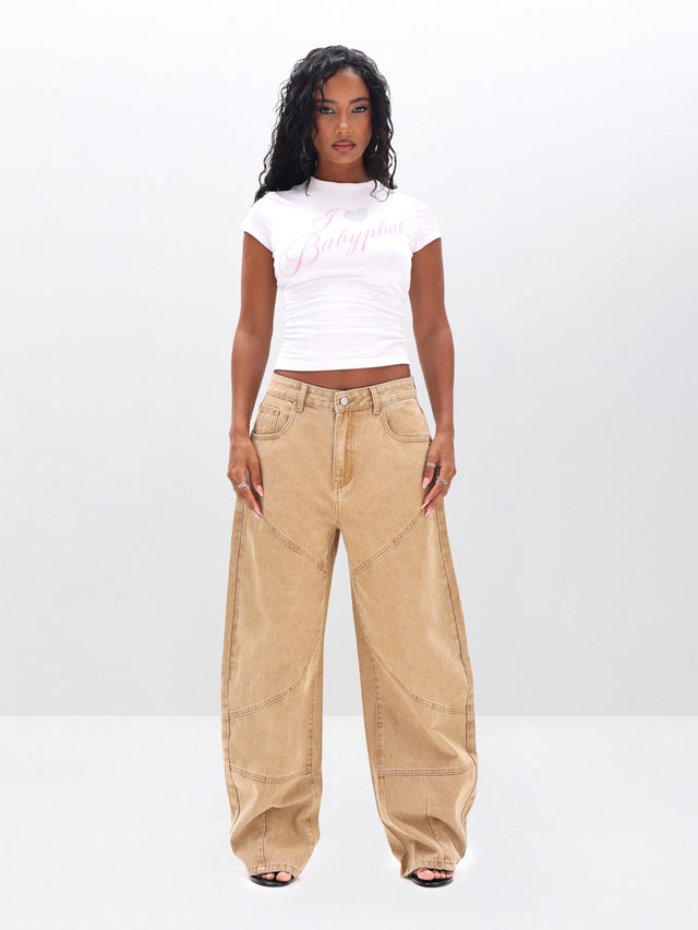 I Love Baby Phat Baby Tee, cropped white tee with playful logo graphic, on-model styling view