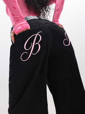 Baggy Fit Jeans with Applique