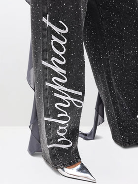 Rhinestone Barrel Jeans