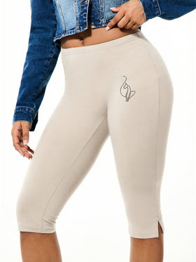 Stretch Jersey Capri with Back Print