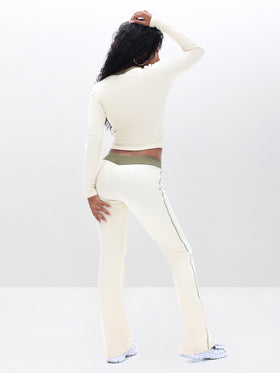 Contrast Trim Bootcut Pant