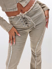 Lace Up Flare Bootcut Jeans