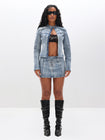 Stretch Denim Moto Jacket