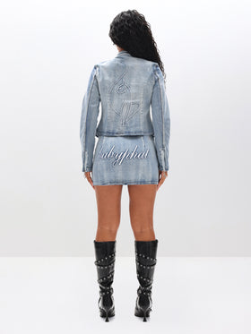 Stretch Denim Moto Jacket