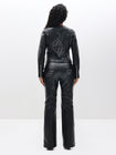 Low Rise Zip Front Faux Leather Moto Pant