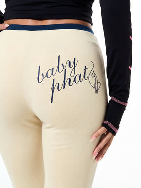 Flare Legging with Contrast Waistband and Drawstring