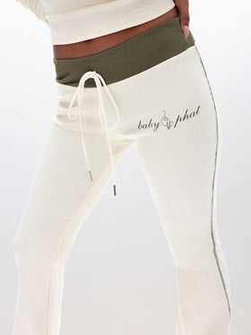 Contrast Trim Bootcut Pant