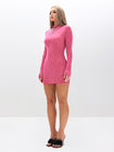 Mesh Long Sleeve Mini Dress