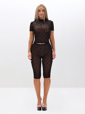 Mesh Sheer Capri Leggings