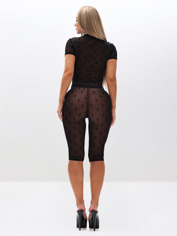 Mesh Sheer Capri Leggings
