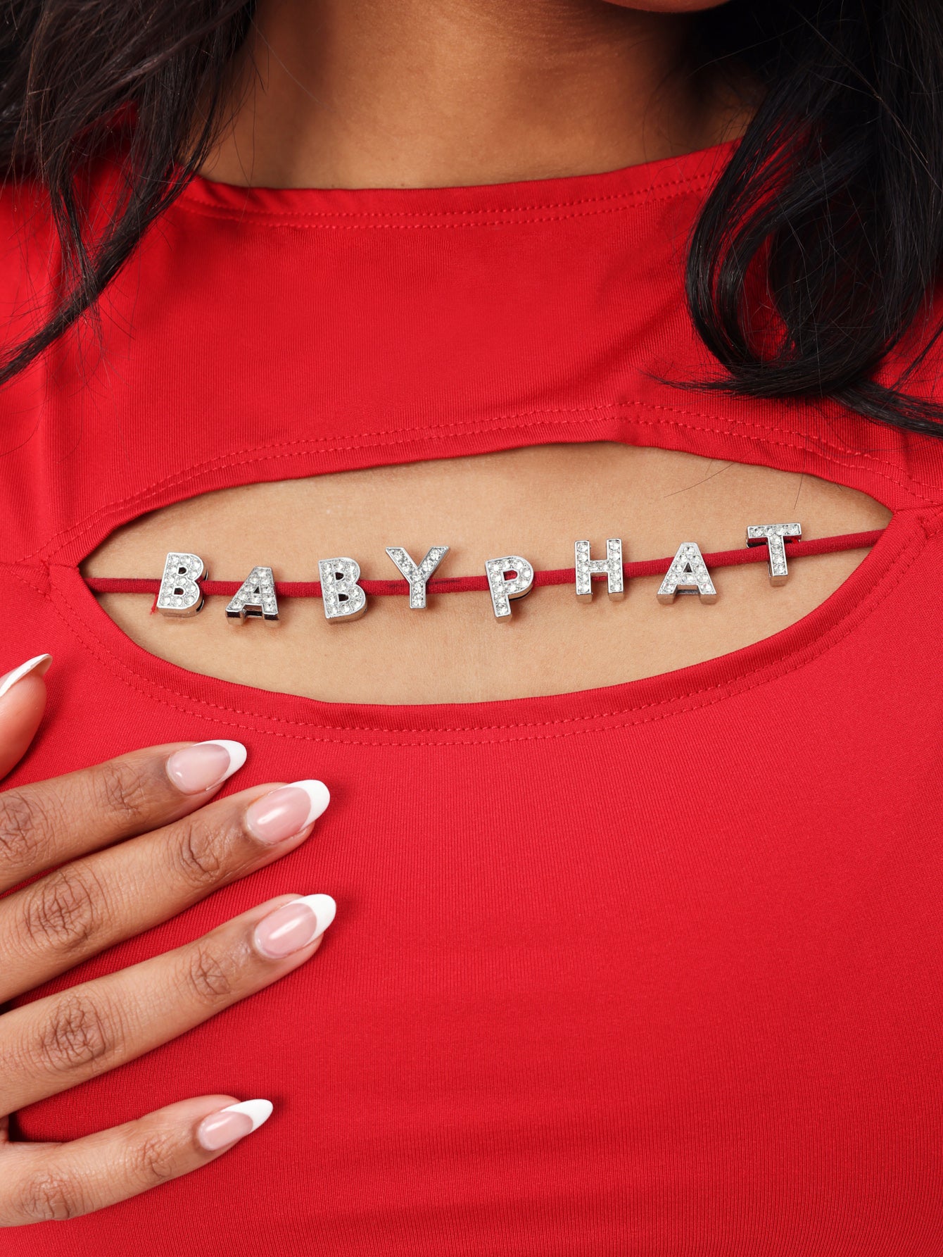 High Neck Tank Top With Logo Charm Cutout