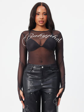 Logo Mesh Long Sleeve