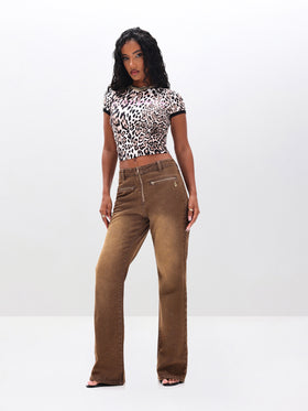 Bootcut Flare Jeans With Rhinestones