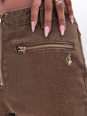 Bootcut Flare Jeans With Rhinestones