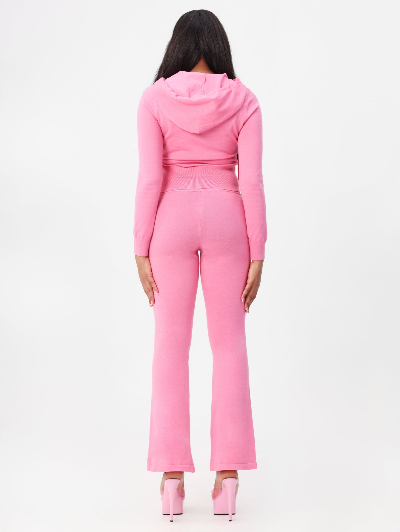 Pink Knit Flare Leggings with Drawstring Waist | Baby Phat | Baby Phat