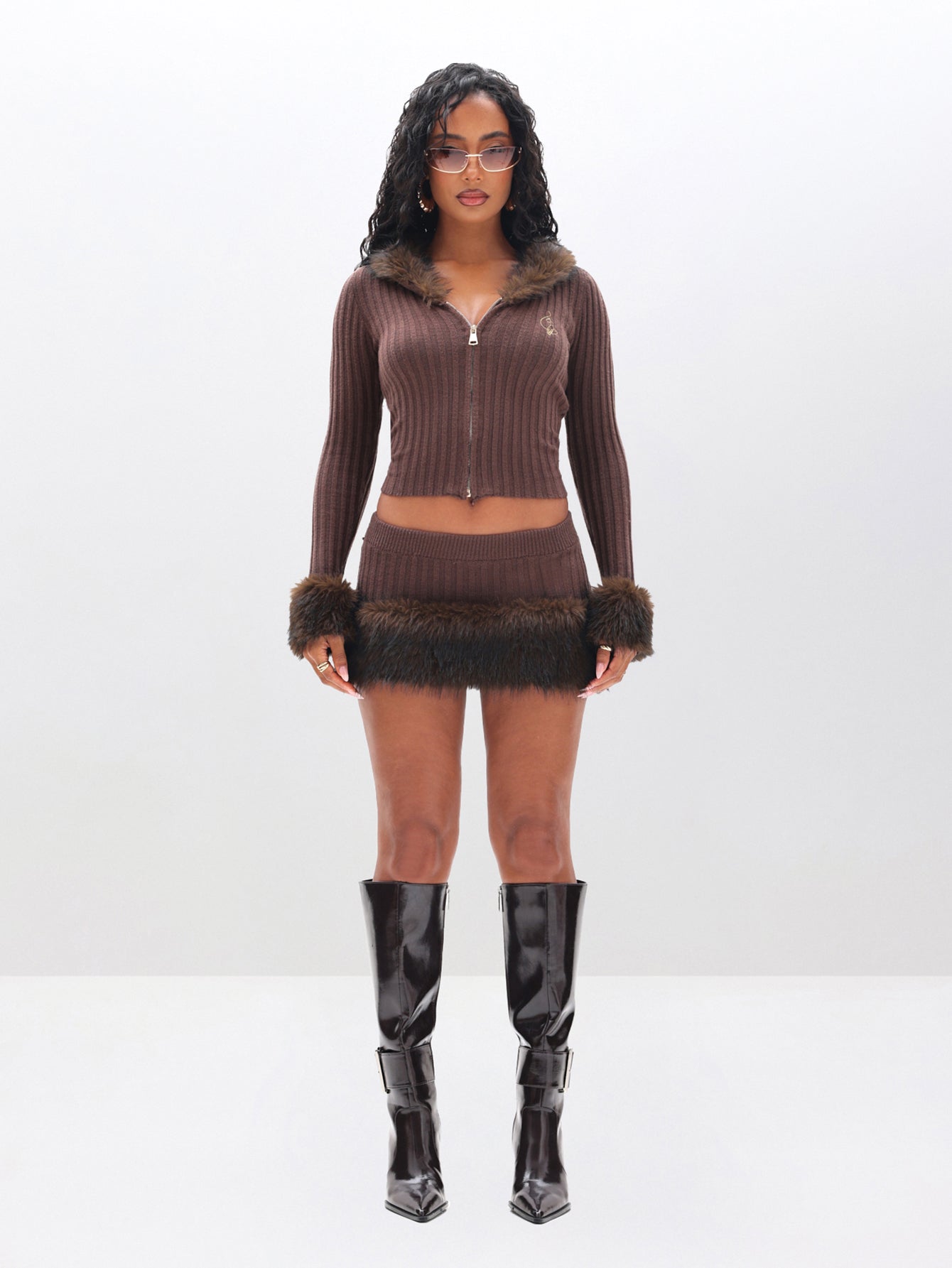 Knit Cardigan with Fur Trim – Baby Phat Holdings