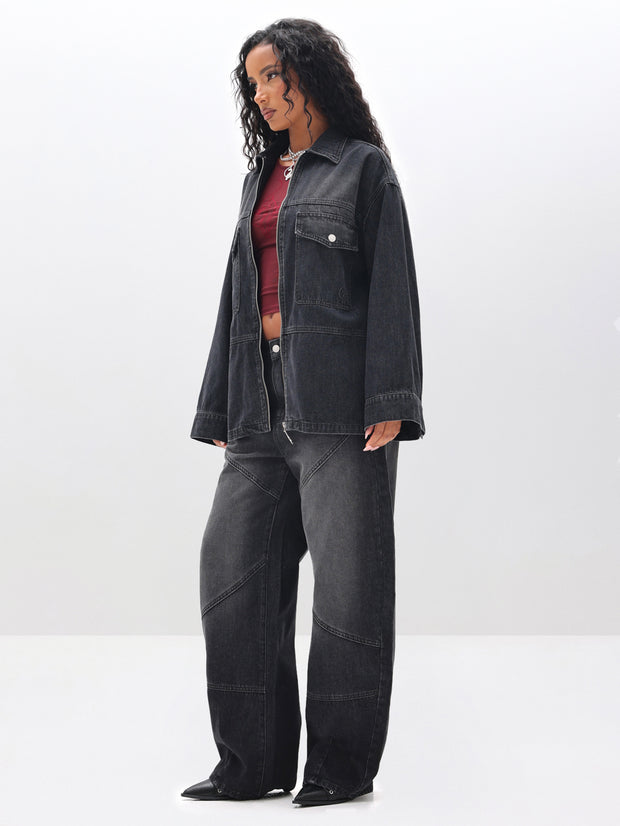 Barrel Jeans with Panelling