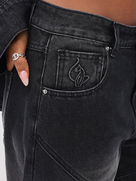 Barrel Jeans with Panelling
