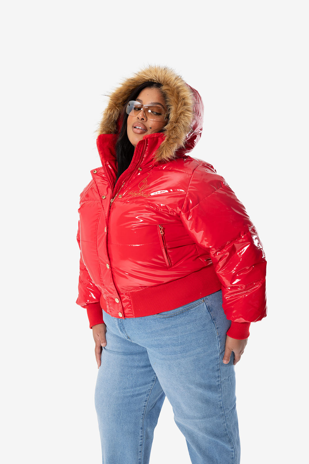 Womens red 2024 padded jacket