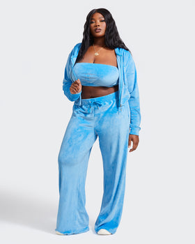 Essential Logo Bandeau, strapless silhouette with matching pants, front full-body view