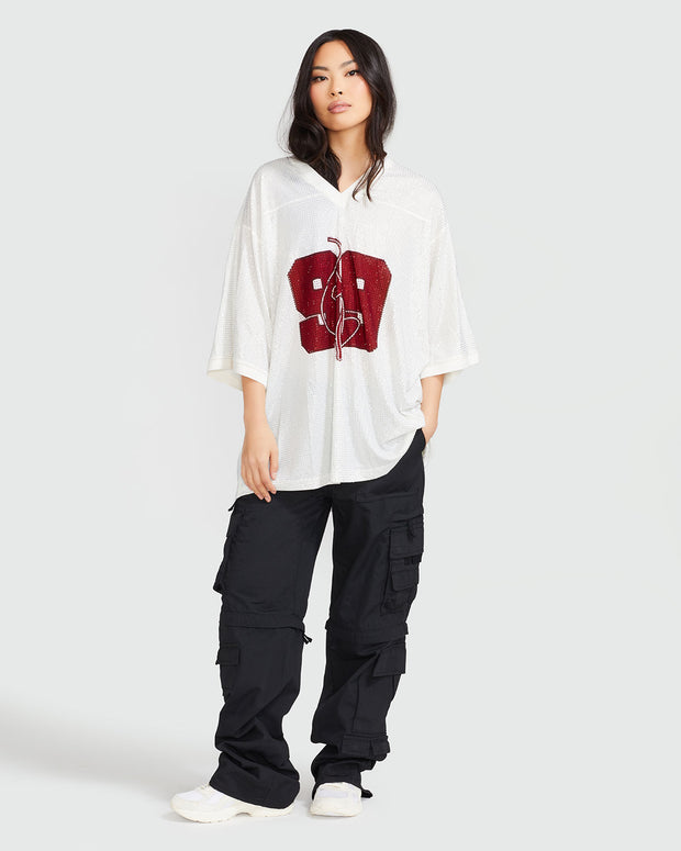 Oversized Rhinestone Jersey