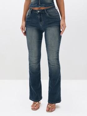 Low Waist Stretch Denim Bootcut Flare