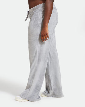 Essential Wide Leg Track Pant, side profile with pocket detail, side view