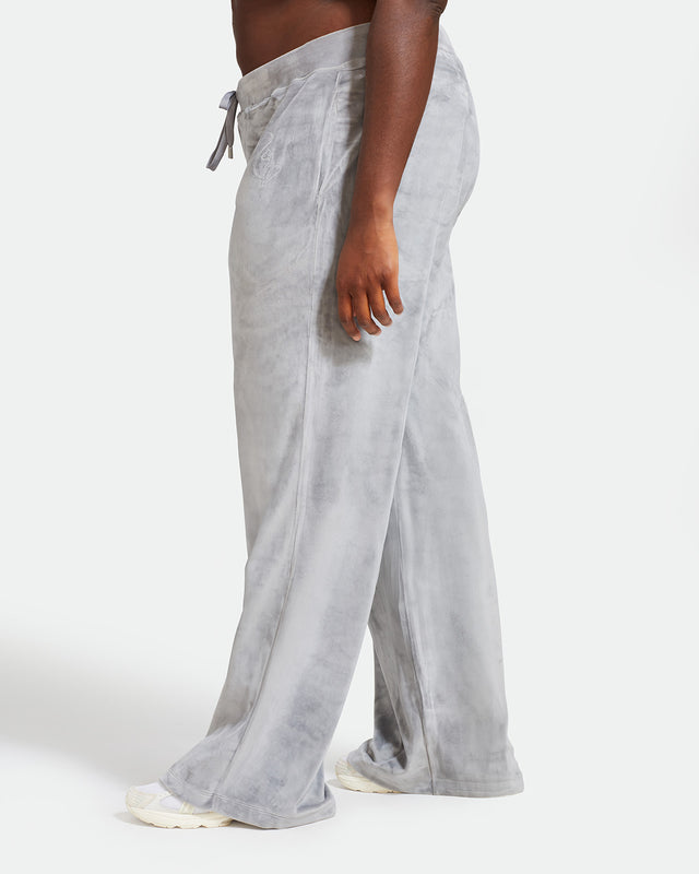 Essential Wide Leg Track Pant, side profile with pocket detail, side view