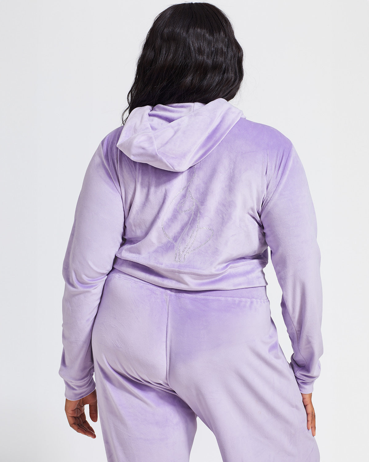 Essential Zip Up Track Jacket in Lavender Velour | Baby Phat