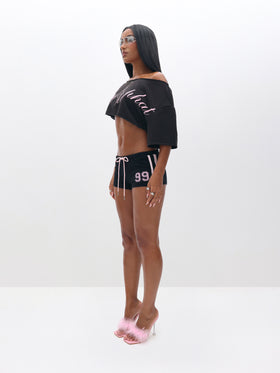 One Shoulder Cropped Sweat Top