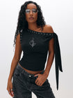 Tie Detail One Shoulder Top