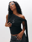 Tie Detail One Shoulder Top