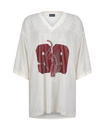 Baby Phat oversized rhinestone jersey in cream features rhinestones all over and a large 99 logo in burgundy on center front. Cat logo featured in the center of the 99. Jersey has v-neck.