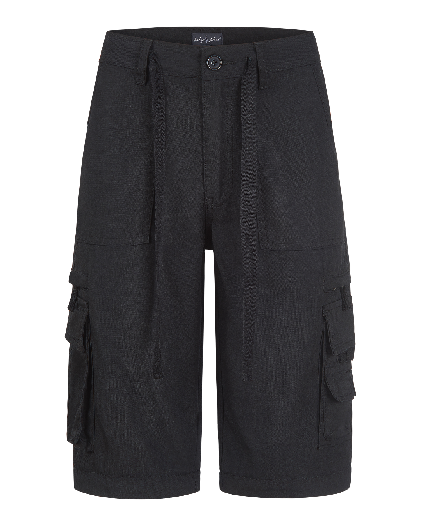 Transformer boyfriend pant in black features cargo pockets throughout. Pants feature zipper to transform pants into shorts. 