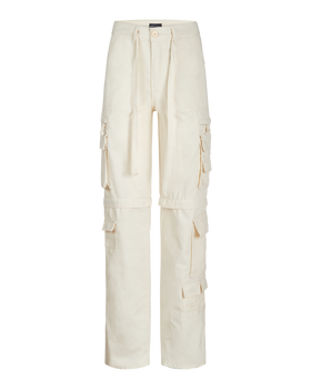 Transformer Boyfriend Pant, full-length cream convertible cargo product image, flat lay
