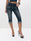 Stretch Denim Capri Jeans