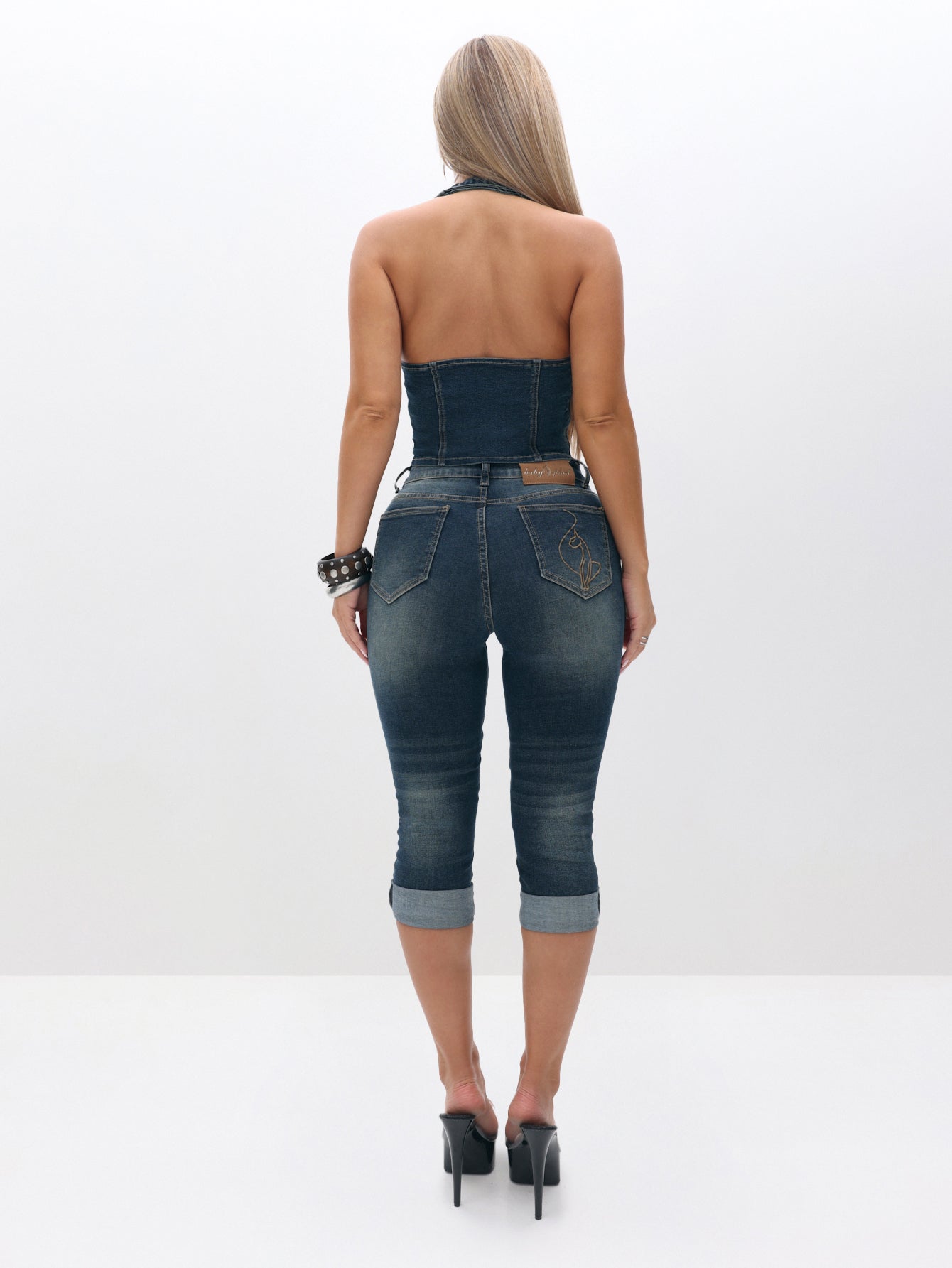 Stretch Denim Capri Jeans