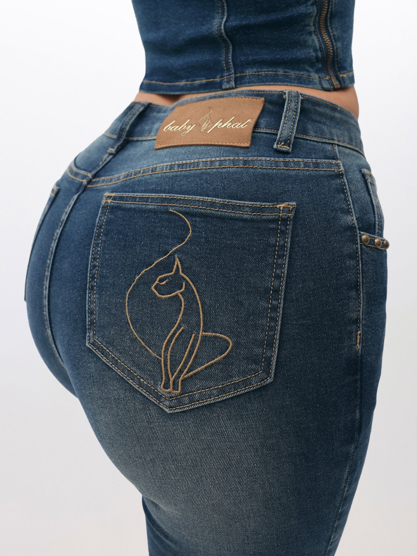 Stretch Denim Capri Jeans