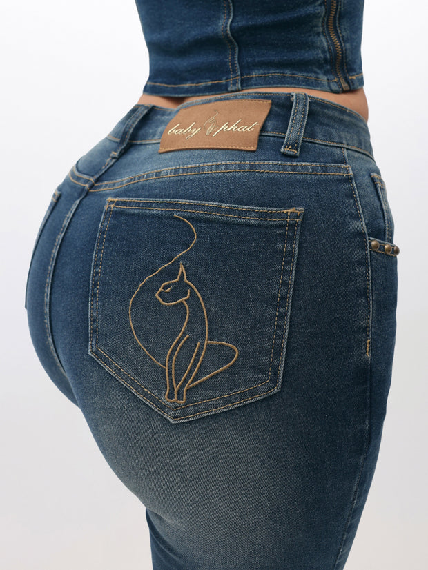 Stretch Denim Capri Jeans